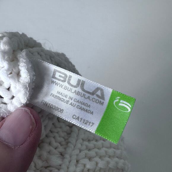 Bula white Cable Knit Fleece Lined Beanie with bill- One Size - Picture 5 of 6